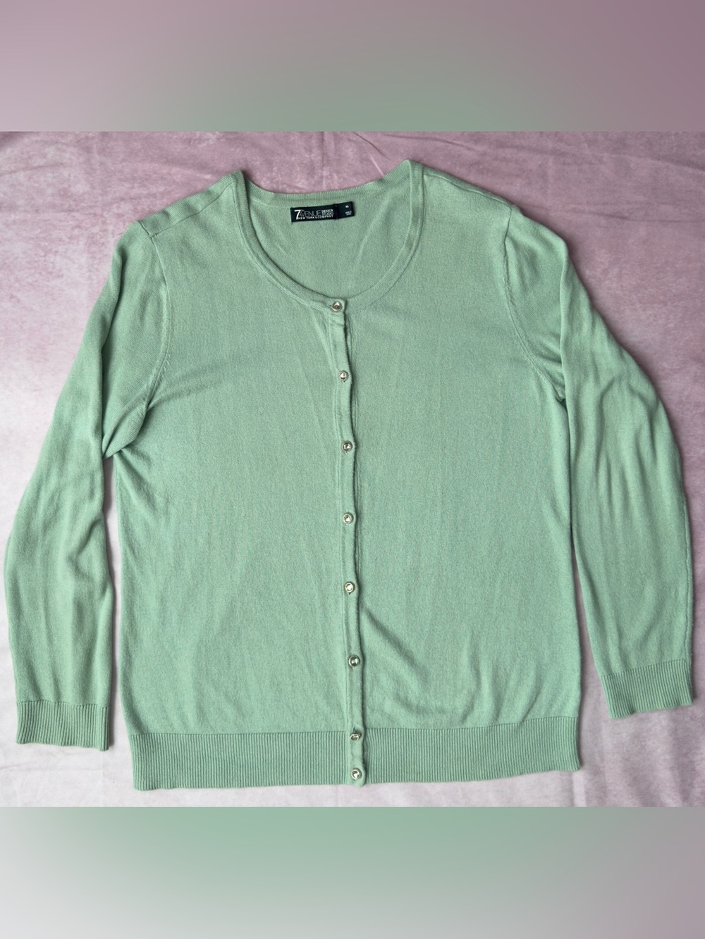 Zanella Mint Green Crewneck Button-Front Cardigan